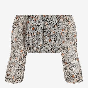 Rachel Zoe Printed Off The Shoulder
Cropped Top NEW WITH TAGS